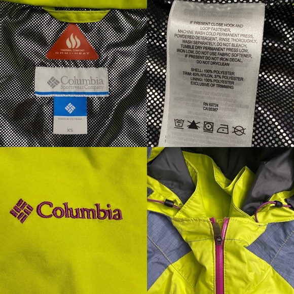 Columbia Hot Thought Jacket Omni-Heat Omni-Tech Yellow Gray Extra Small XS - Picture 4 of 16